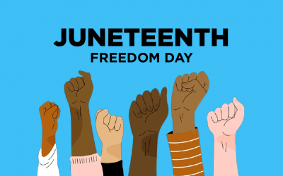 Commemorating Juneteenth, officially a national holiday.